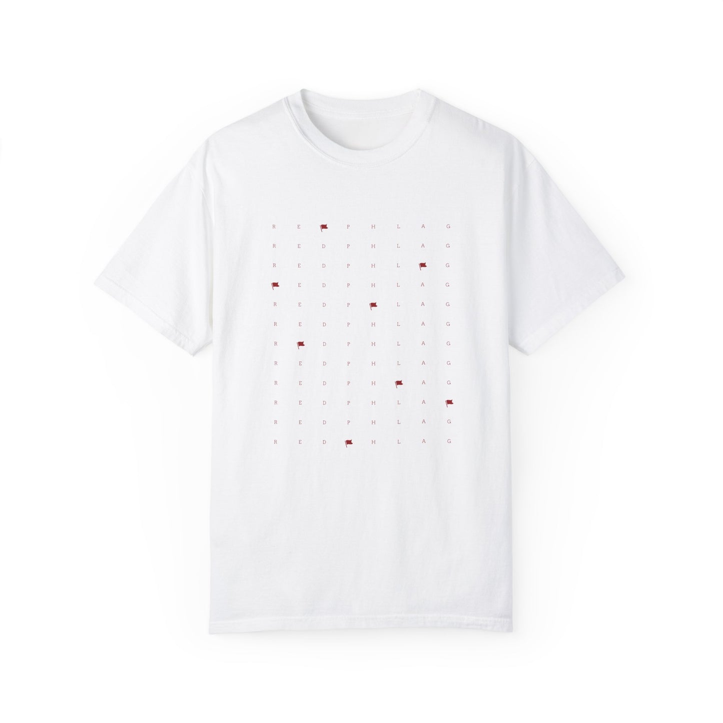 Red Phlag Grid Garment-Dyed T-shirt