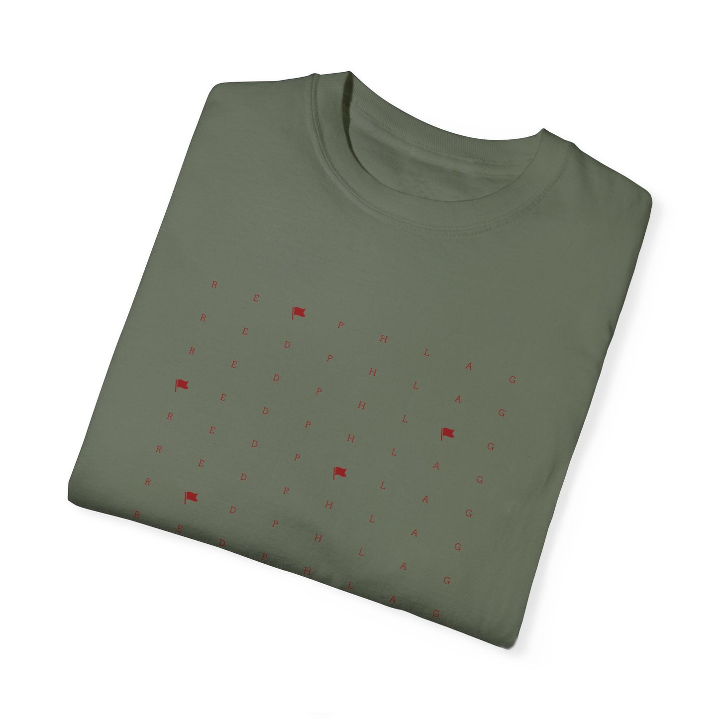 Red Phlag Grid Garment-Dyed T-shirt
