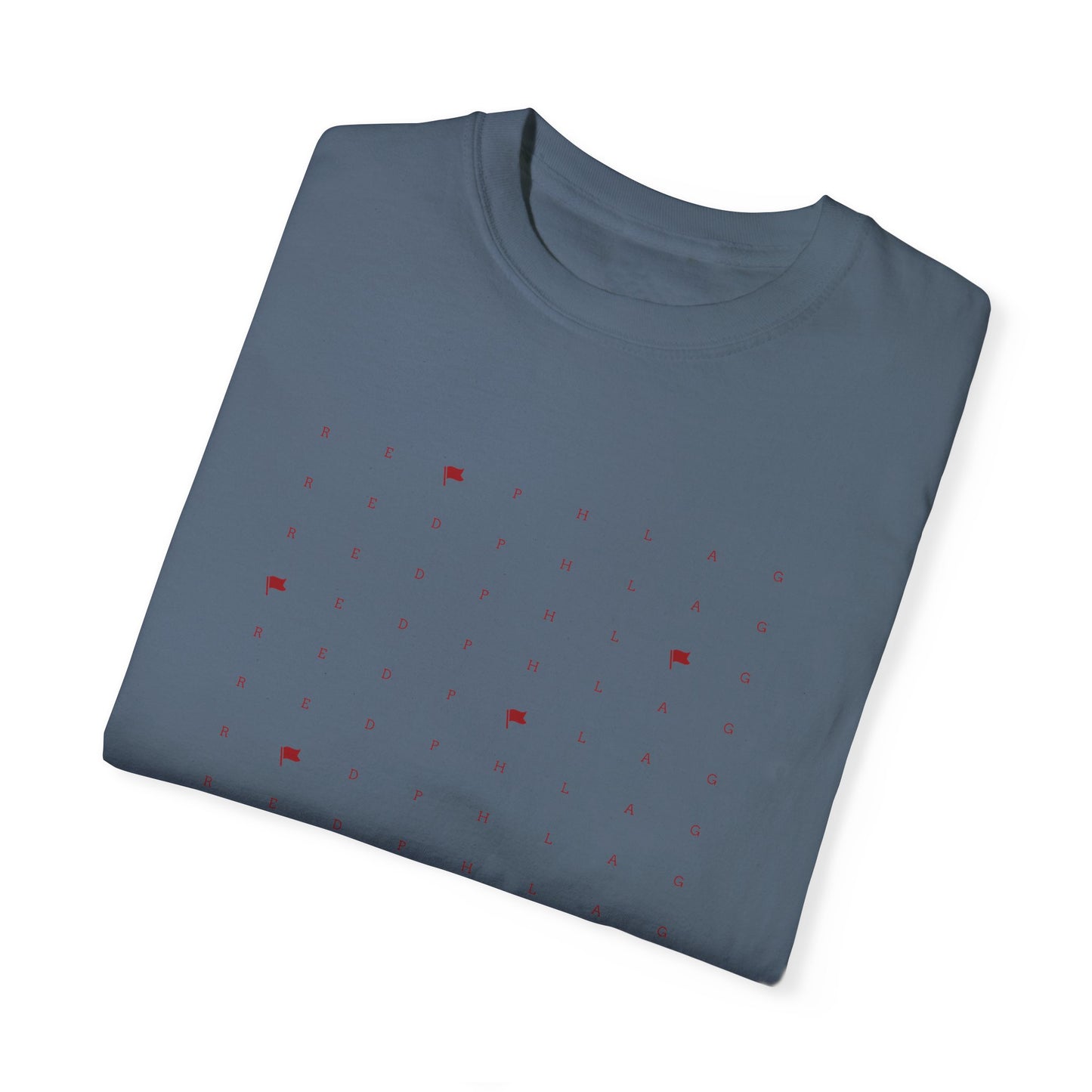Red Phlag Grid Garment-Dyed T-shirt