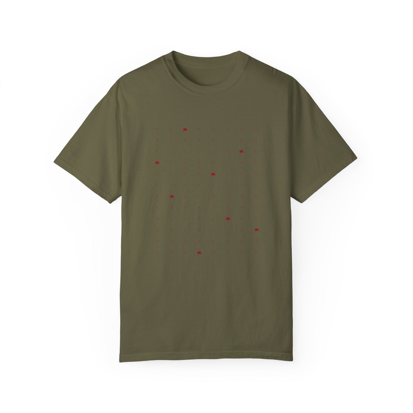 Red Phlag Grid Garment-Dyed T-shirt