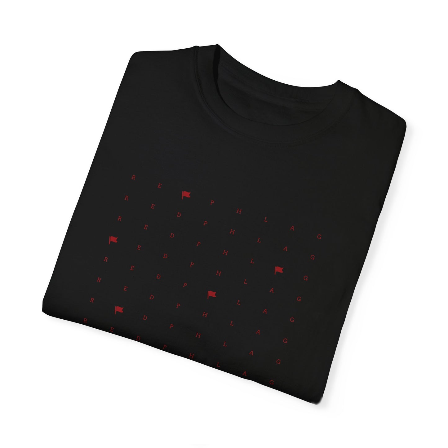 Red Phlag Grid Garment-Dyed T-shirt