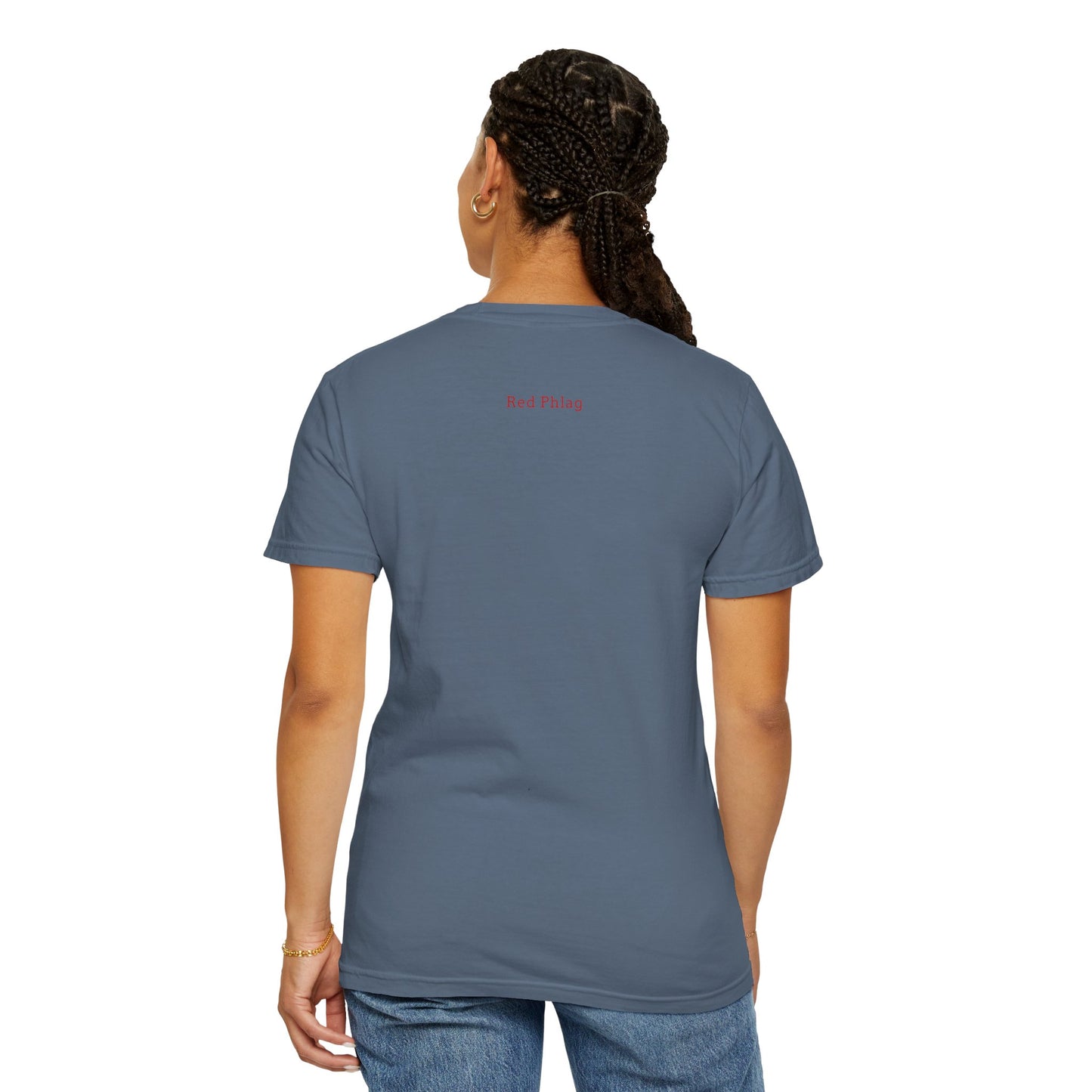 Red Phlag Grid Garment-Dyed T-shirt