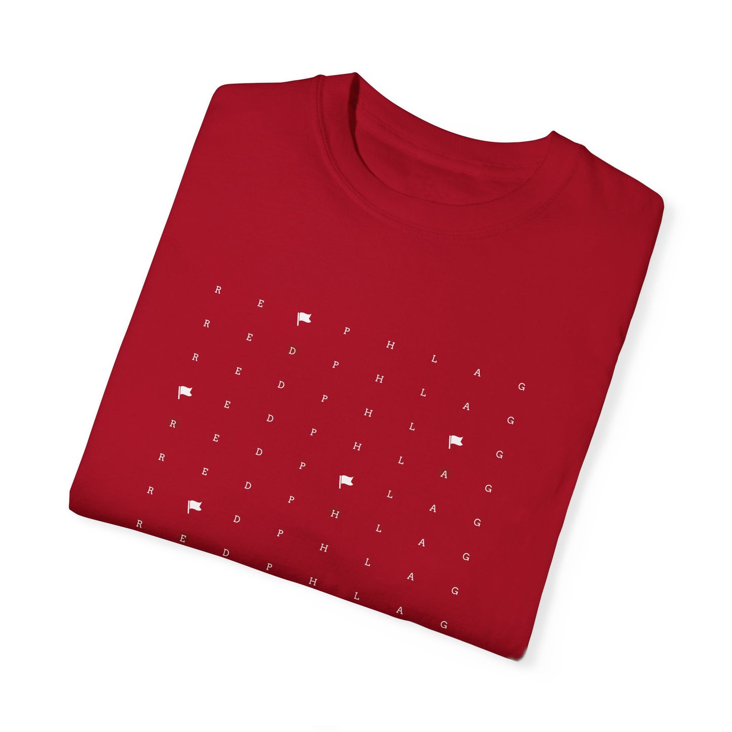 Red Phlag Grid Garment-Dyed T-shirt