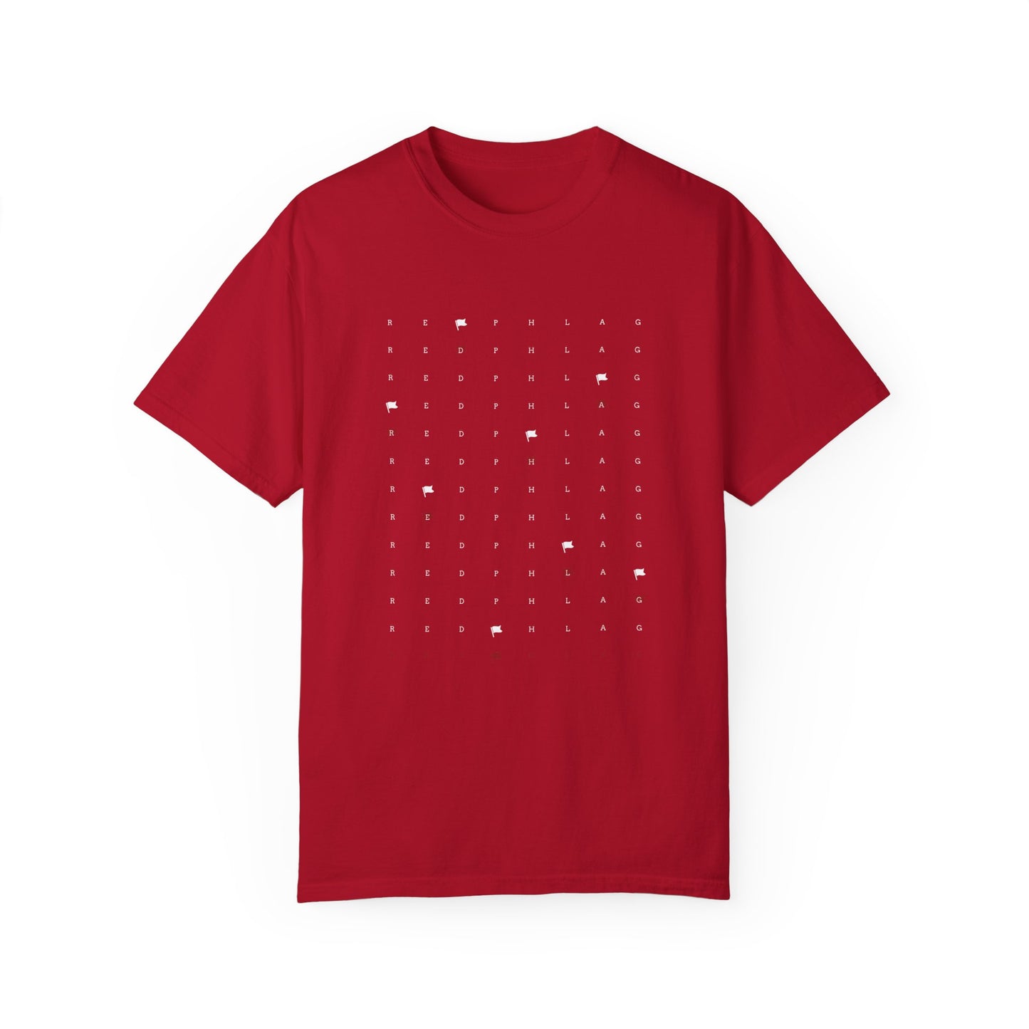 Red Phlag Grid Garment-Dyed T-shirt