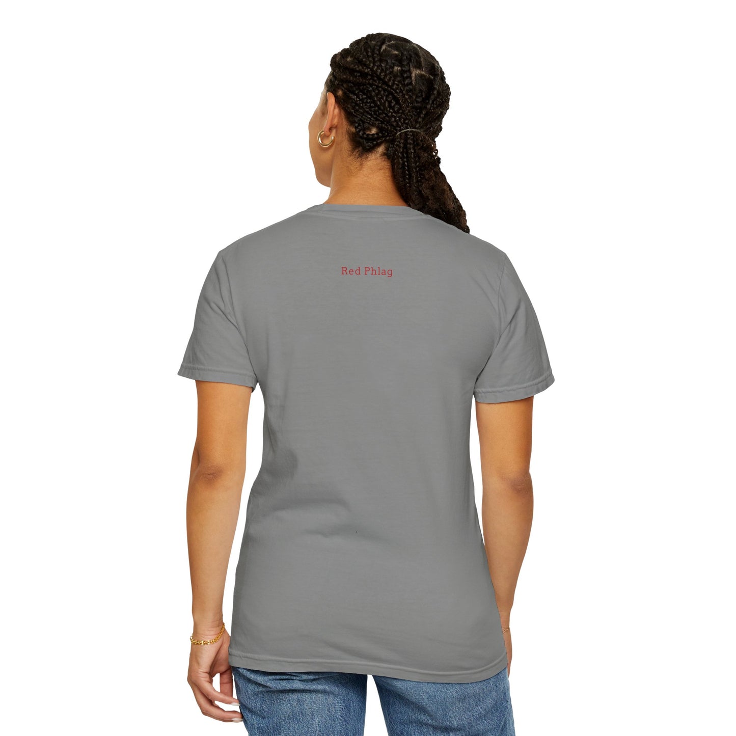 Red Phlag Grid Garment-Dyed T-shirt