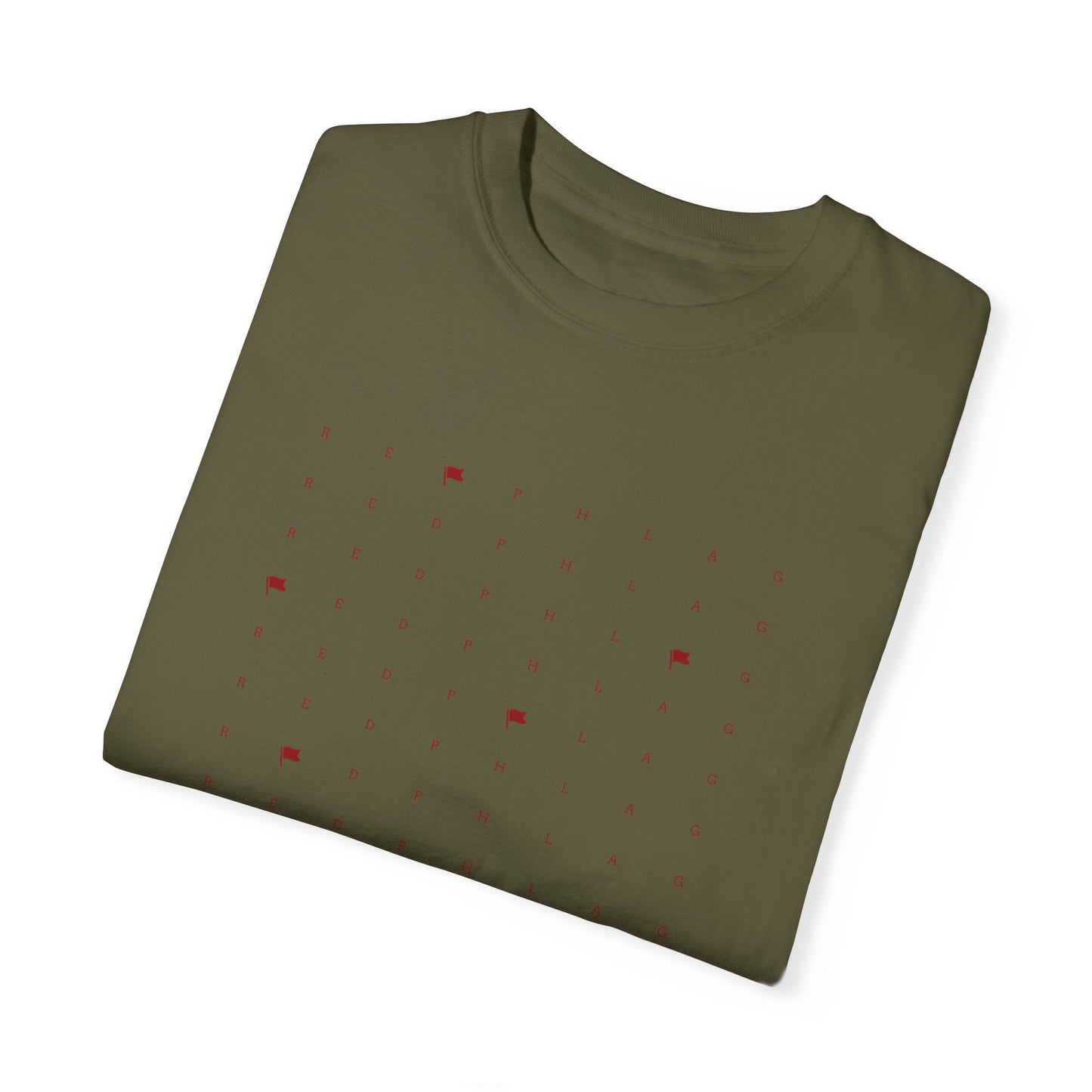 Red Phlag Grid Garment-Dyed T-shirt