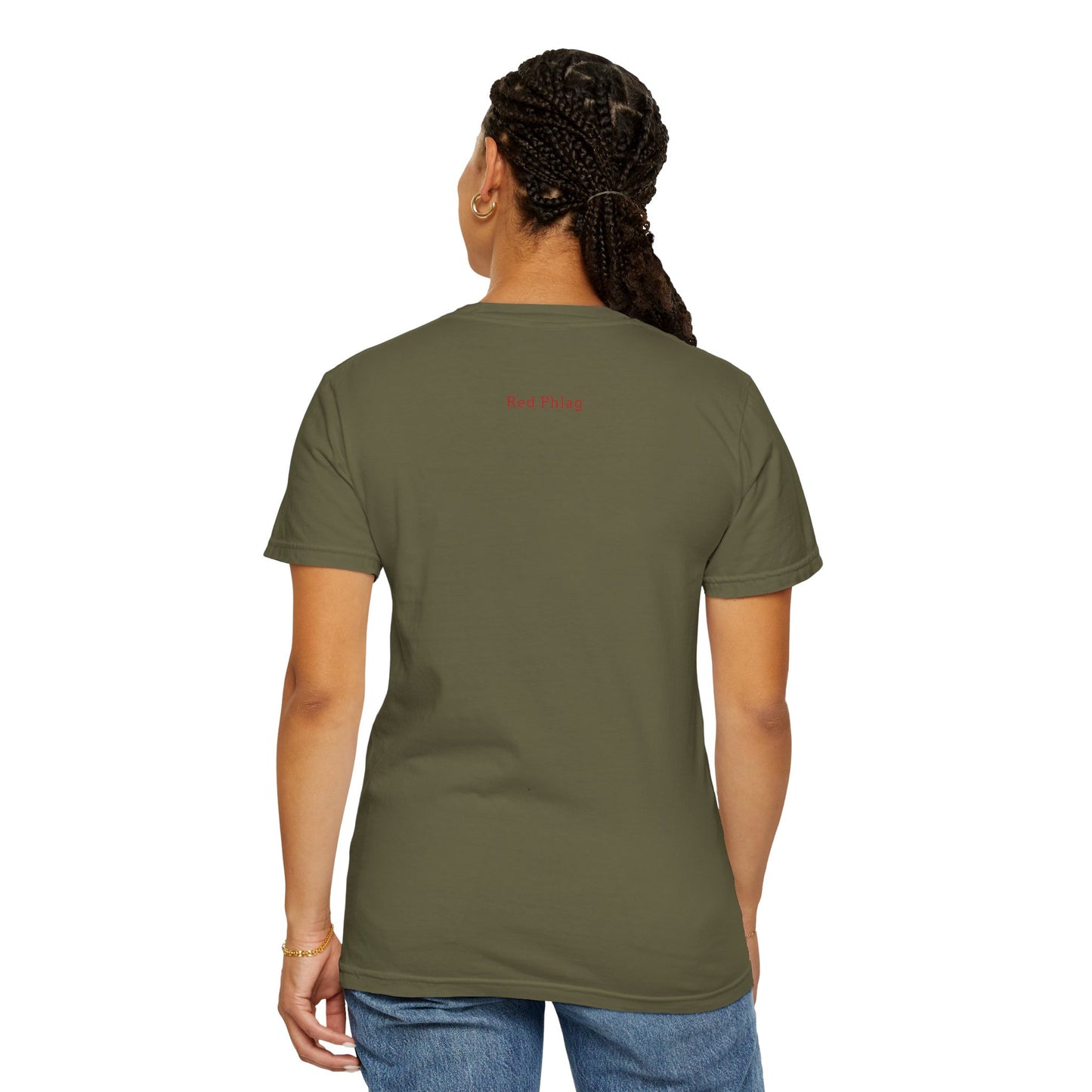 Red Phlag Grid Garment-Dyed T-shirt