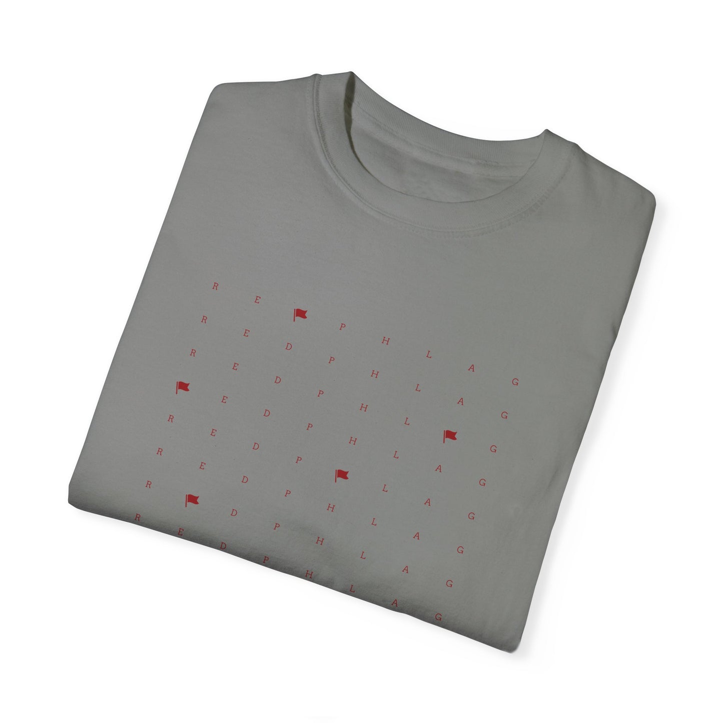 Red Phlag Grid Garment-Dyed T-shirt