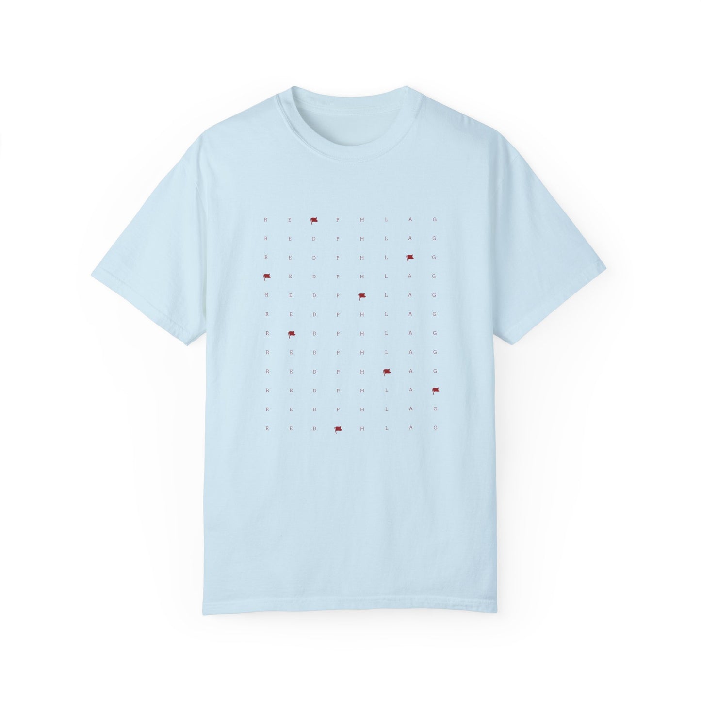 Red Phlag Grid Garment-Dyed T-shirt