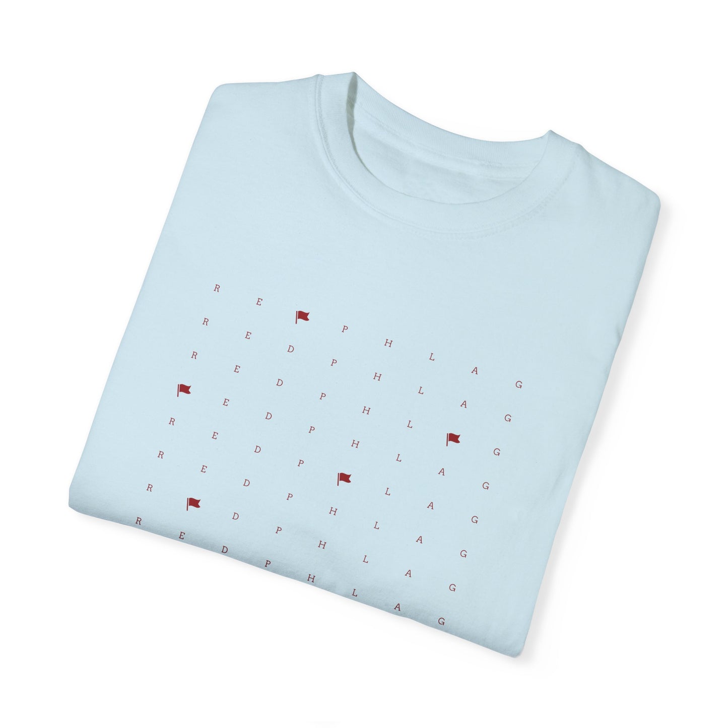 Red Phlag Grid Garment-Dyed T-shirt