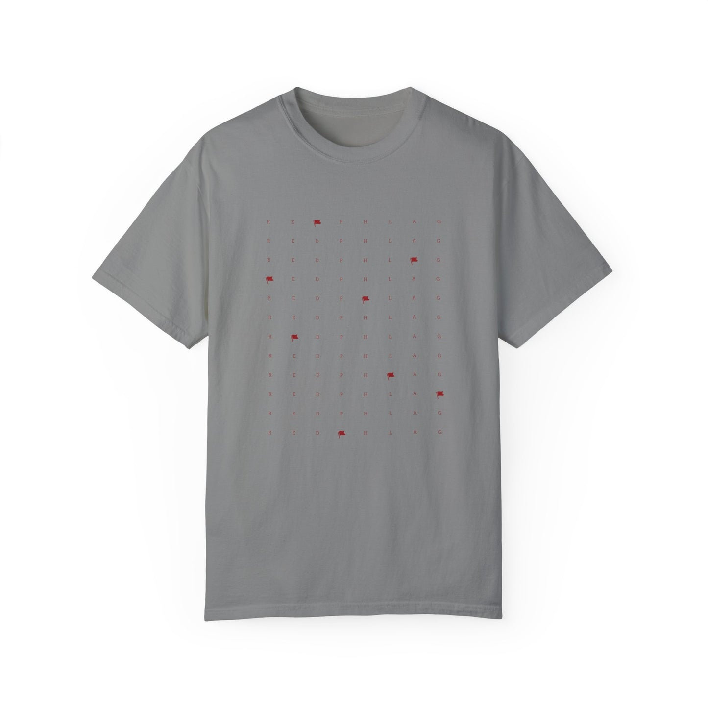 Red Phlag Grid Garment-Dyed T-shirt