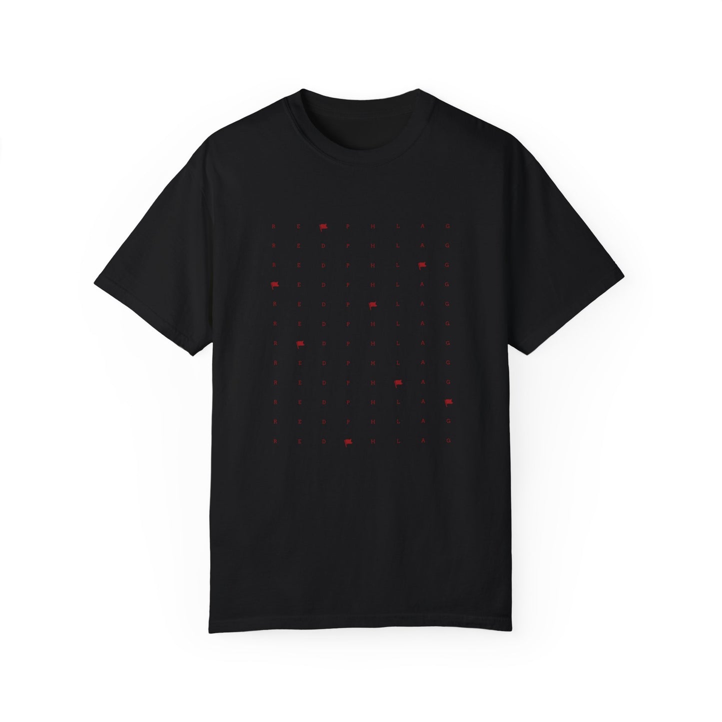 Red Phlag Grid Garment-Dyed T-shirt